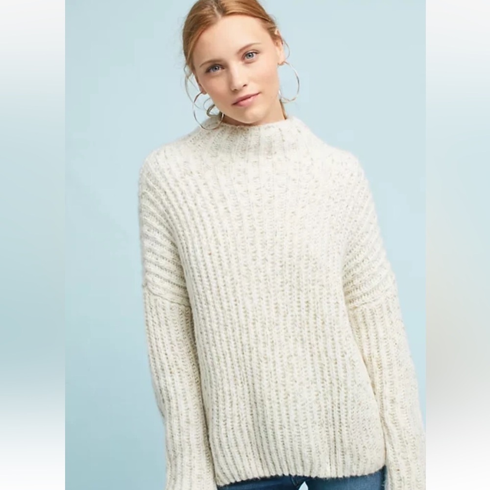 Suncoo Lara Pullover Sweater T0 XS Ivory Gold Anthropologie Paris